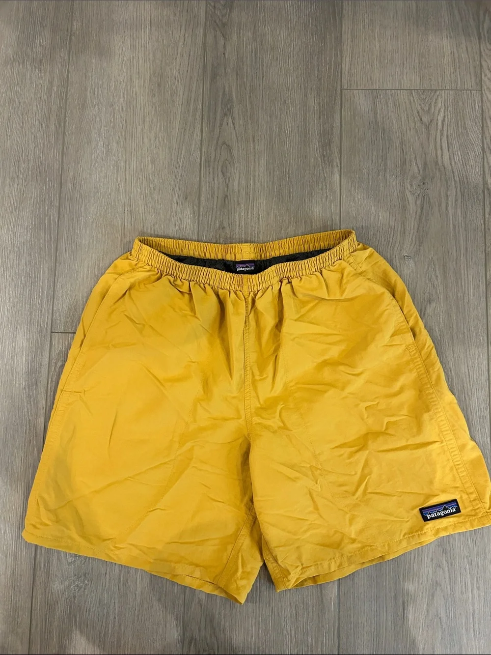 Patagonia Men’s Mustard Yellow Baggies Shorts with Liner